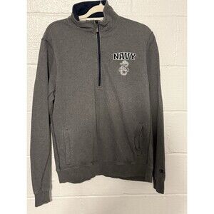 Champion Navy 49ers 1/4 Zip Pullover Sweatshirt - Size Large Gray Blue